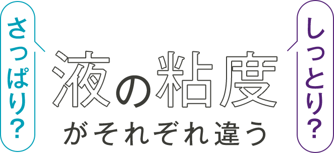 液の粘度がそれぞれ違う