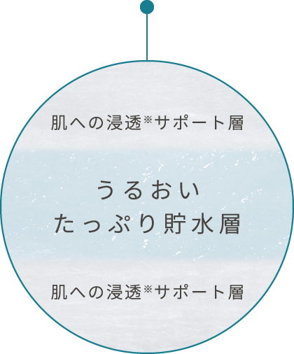 肌への浸透サポート層 うるおいたっぷり貯水槽 肌への浸透サポート層