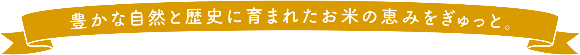 豊かな自然と歴史に育まれたお米の恵みをぎゅっと。