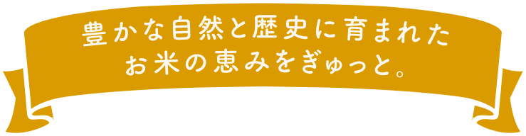 豊かな自然と歴史に育まれたお米の恵みをぎゅっと。